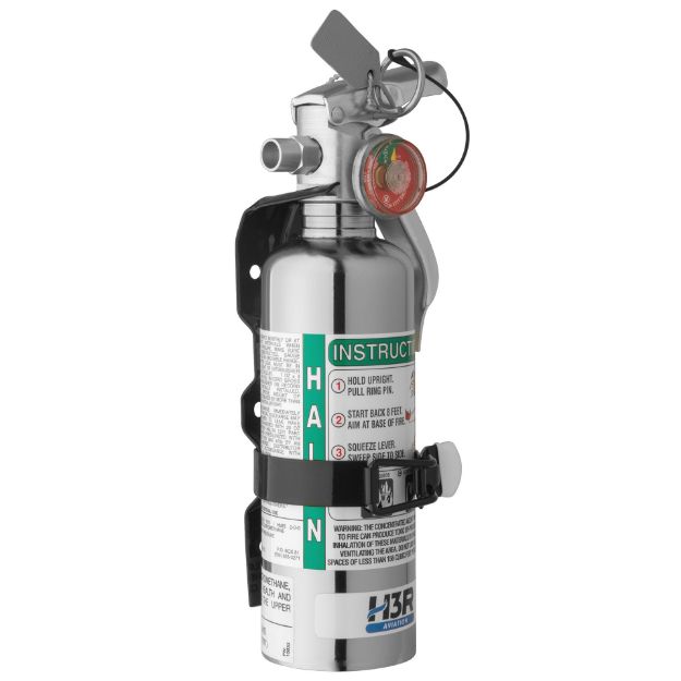 Picture of A344TC H3R Aviation 1.3 lb. Chrome Fire Extinguisher, with bracket